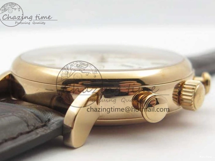 MIROTIME 0729 Efficient Portofino Chrono RG ZF 1:1 Best Edition White Dial on Brown Leather Strap A 7151